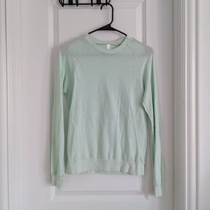American Apparel Mint Light Green Long Sleeve Shirt XS